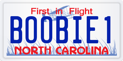 NC license plate BOOBIE1