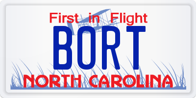 NC license plate BORT