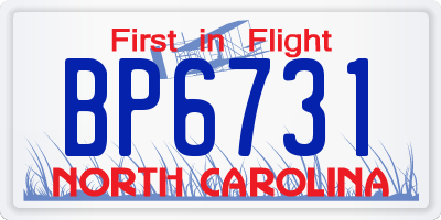 NC license plate BP6731