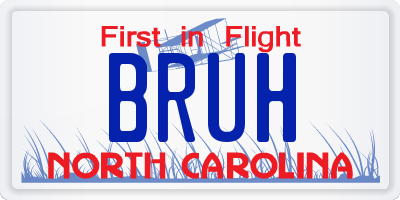 NC license plate BRUH