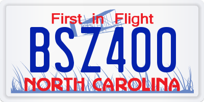 NC license plate BSZ400