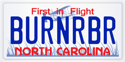 NC license plate BURNRBR