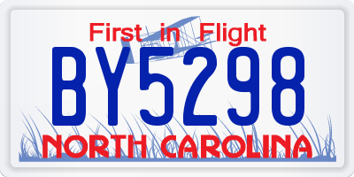 NC license plate BY5298