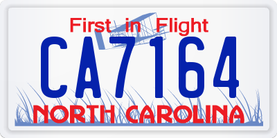 NC license plate CA7164