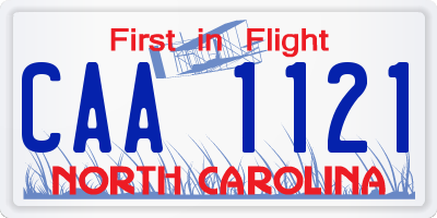 NC license plate CAA1121