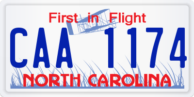 NC license plate CAA1174