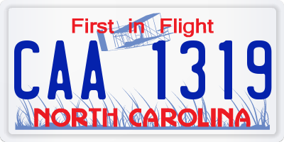 NC license plate CAA1319