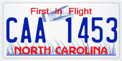 NC license plate CAA1453