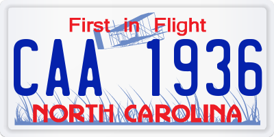 NC license plate CAA1936