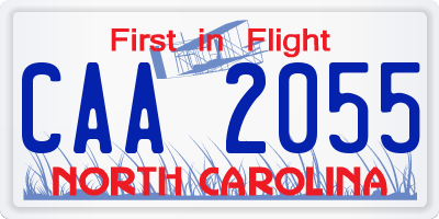 NC license plate CAA2055