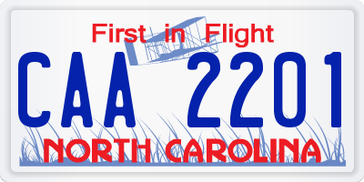 NC license plate CAA2201