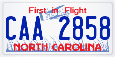 NC license plate CAA2858