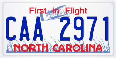 NC license plate CAA2971