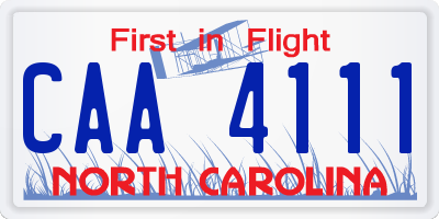 NC license plate CAA4111