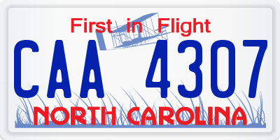 NC license plate CAA4307