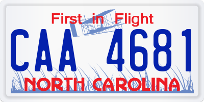 NC license plate CAA4681