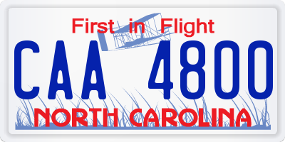 NC license plate CAA4800