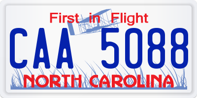NC license plate CAA5088