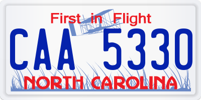 NC license plate CAA5330