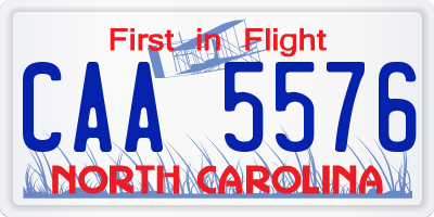 NC license plate CAA5576