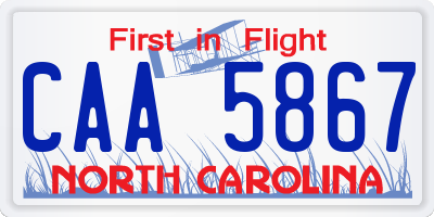 NC license plate CAA5867