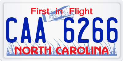 NC license plate CAA6266