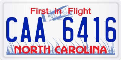NC license plate CAA6416