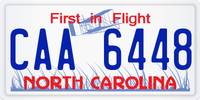 NC license plate CAA6448