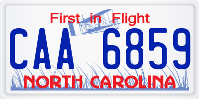 NC license plate CAA6859