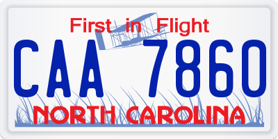 NC license plate CAA7860