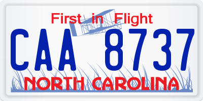 NC license plate CAA8737