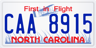 NC license plate CAA8915