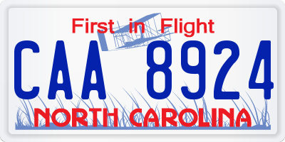 NC license plate CAA8924