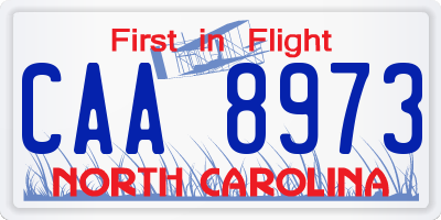 NC license plate CAA8973