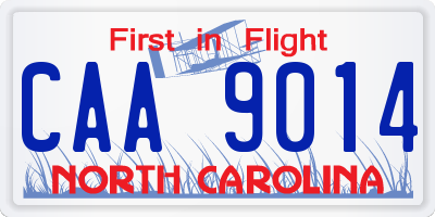 NC license plate CAA9014