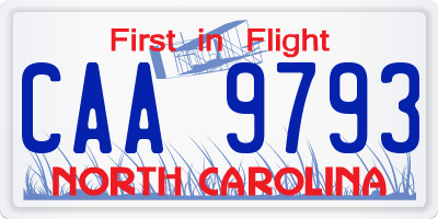 NC license plate CAA9793