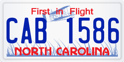 NC license plate CAB1586