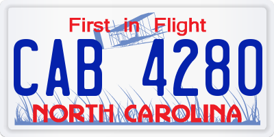 NC license plate CAB4280