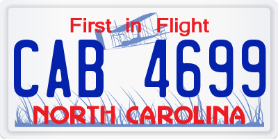 NC license plate CAB4699