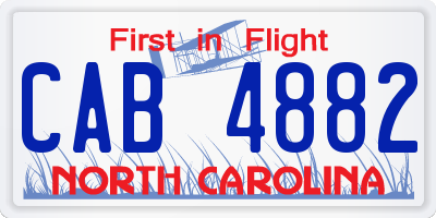 NC license plate CAB4882
