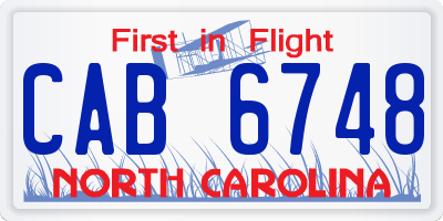 NC license plate CAB6748