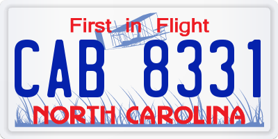 NC license plate CAB8331