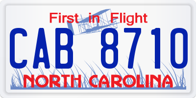 NC license plate CAB8710