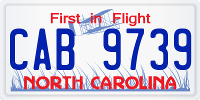 NC license plate CAB9739