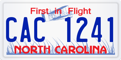 NC license plate CAC1241