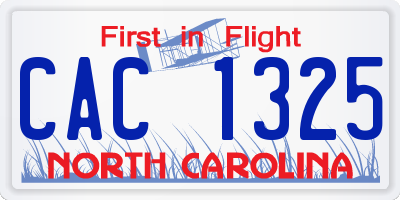 NC license plate CAC1325