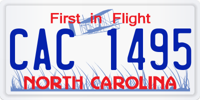 NC license plate CAC1495