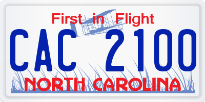 NC license plate CAC2100