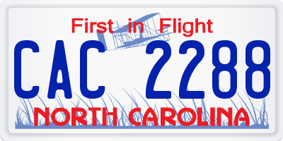 NC license plate CAC2288