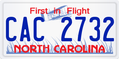 NC license plate CAC2732